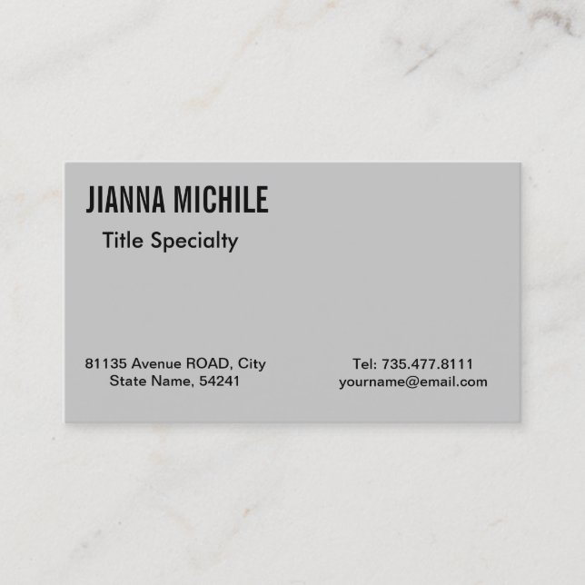 Official grey business card (Front)