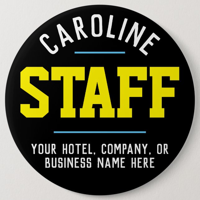Official Hotel Staff Identification Button Badge (Front)