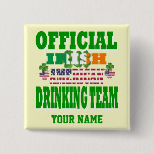 Official   Irish American drinking team 15 Cm Square Badge