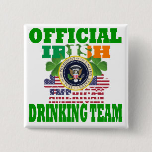 Official Irish american drinking team 15 Cm Square Badge