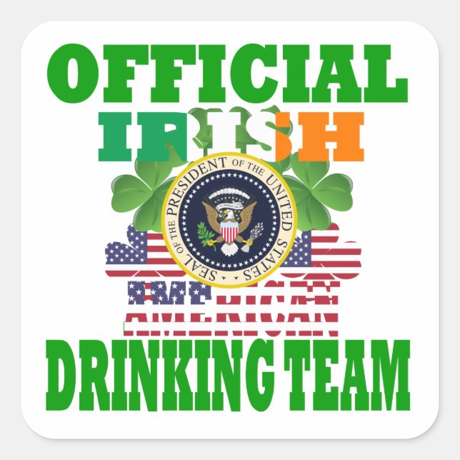 Official Irish american drinking team Square Sticker (Front)