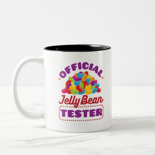 Official Jelly Bean Tester Easter Candy Two-Tone Coffee Mug (Left)