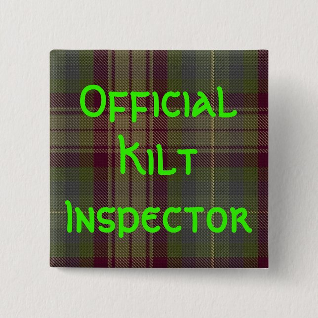 "Official Kilt Inspector" 15 Cm Square Badge (Front)