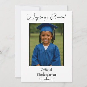Official Kindergarten Graduate Photo Invitation