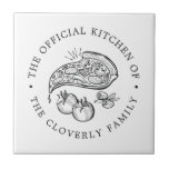 Official Kitchen | Pizza Themed Serving Ceramic Tile<br><div class="desc">A funny yet classy custom ceramic tile tailored to your family kitchen.  Use the customisation functions to control the text size,  font,  and other options.  Have fun being creative and making it your own.</div>