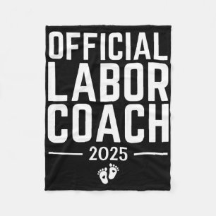 Official Labour Coach 2025 Expecting New Dad Mum B Fleece Blanket
