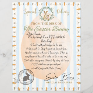 Official Letter from the Easter Bunny (Blue)