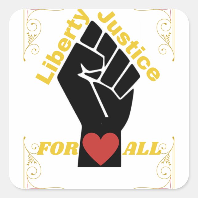 Official Liberty and Justice For All Collection 5  Square Sticker (Front)