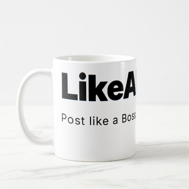 Official LikeABoss.fun Minimalist Logo Mug (Left)