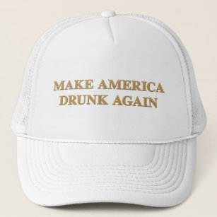 Official Make America Drunk Again Cap - White/Gold