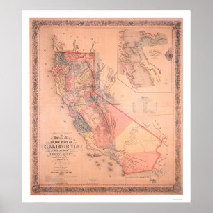 Official Map of California Poster