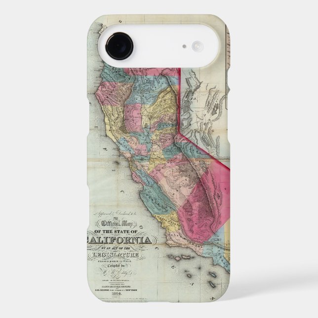 Official map of the State of California Case-Mate iPhone Case (Back)