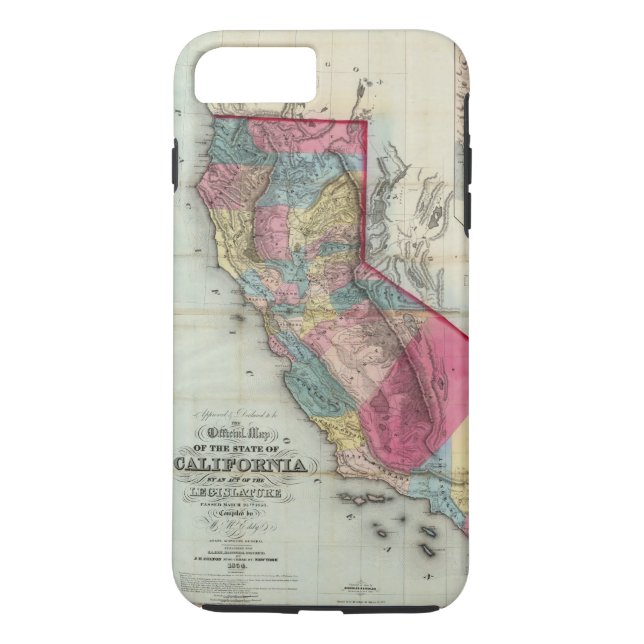 Official map of the State of California Case-Mate iPhone Case (Back)