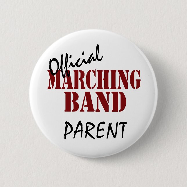 Official Marching Band Parent 6 Cm Round Badge (Front)