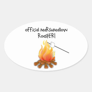 Official Marshmallow Roaster Oval Sticker