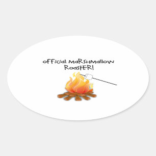 Official Marshmallow Roaster Oval Sticker