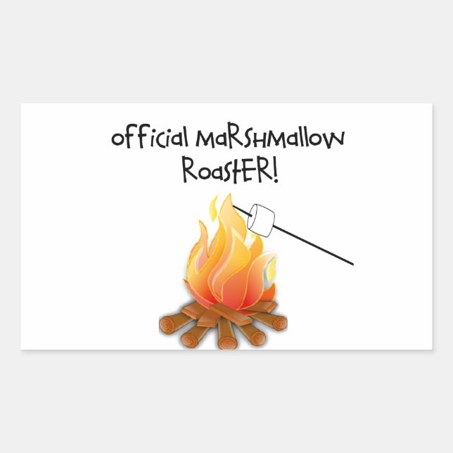 Official Marshmallow Roaster Rectangular Sticker (Front)