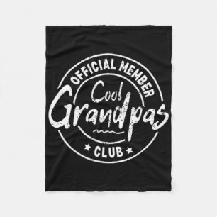 Official Member Cool Grandpas Club Funny Fathers D Fleece Blanket