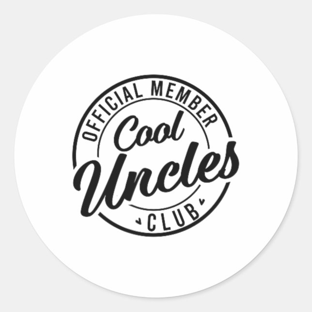 Official Member Cool Uncles Club Father&# s Day F Classic Round Sticker (Front)