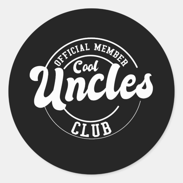 Official Member Cool Uncles Club Fathers Day Classic Round Sticker (Front)