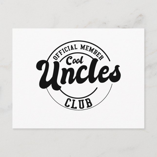 Official Member Cool Uncles Club Fathers Day Postcard (Front)