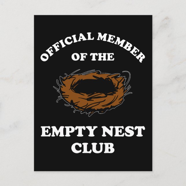 Official Member Of The Empty Nest Club Postcard (Front)