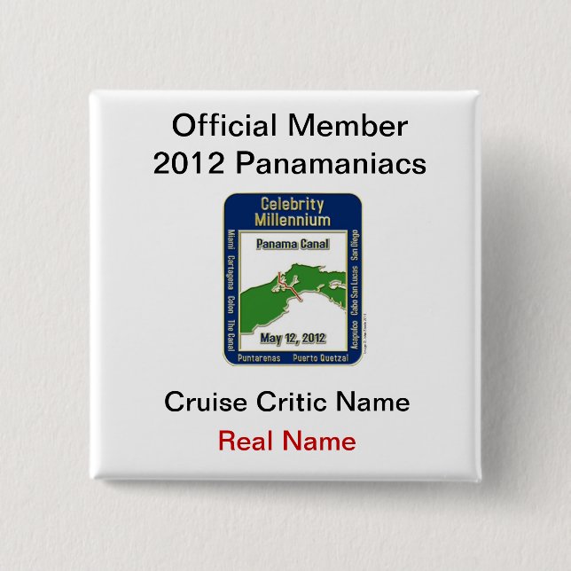 Official Member Panamaniacs 15 Cm Square Badge (Front)