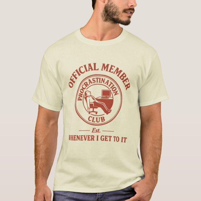 Official Member – Procrastination Club T-Shirt (Front)