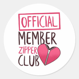 Official Member Zipper Club Chd Awareness Heart Di Classic Round Sticker
