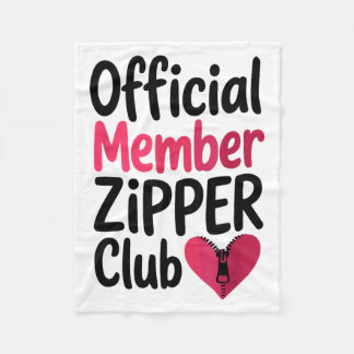 Official Member Zipper Club, Open Heart Byp Surger Fleece Blanket