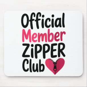 Official Member Zipper Club, Open Heart Byp Surger Mouse Pad