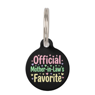 Official Mother-in-Law’s Favourite Pastel Art Pet Tag