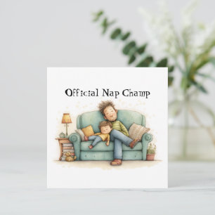 Official Nap Champ Father's Day Flat Greeting Card