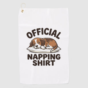 Official Napping Shirt Sleepy Dog Vintage Design_1 Golf Towel