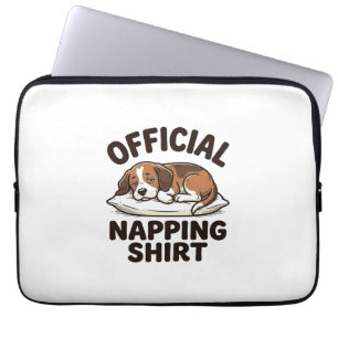 Official Napping Shirt Sleepy Dog Vintage Design_1 Laptop Sleeve