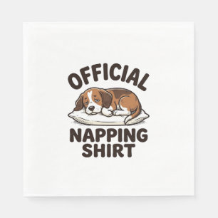Official Napping Shirt Sleepy Dog Vintage Design_1 Napkin