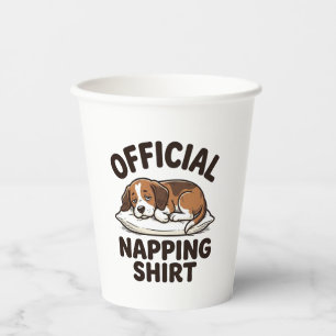 Official Napping Shirt Sleepy Dog Vintage Design_1 Paper Cups