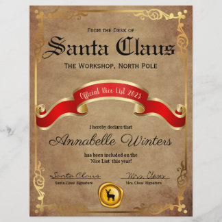 Official Nice List Certificate