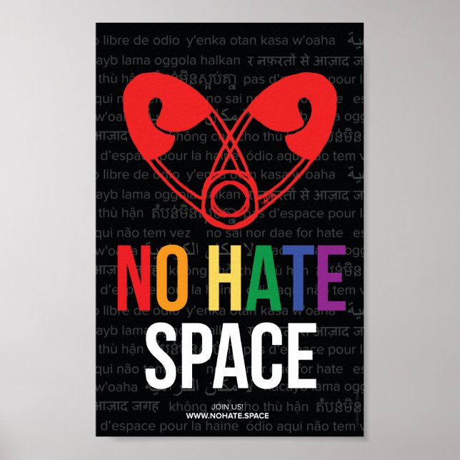 Official No Hate Poster Zazzle Edition 6.5"x10" (Front)