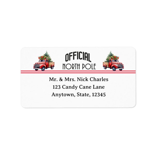Official North Pole Address Labels (Front)
