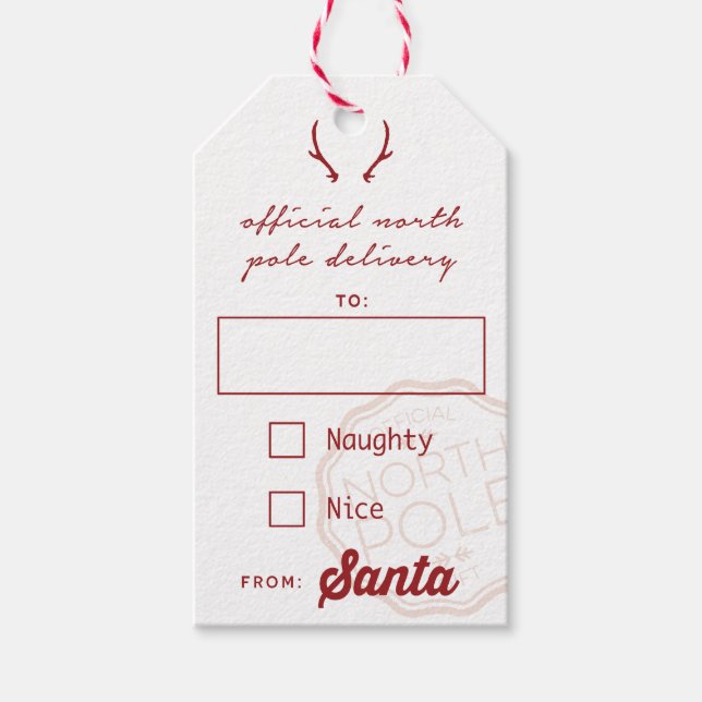 Official North Pole Delivery Gift Tag (Front)