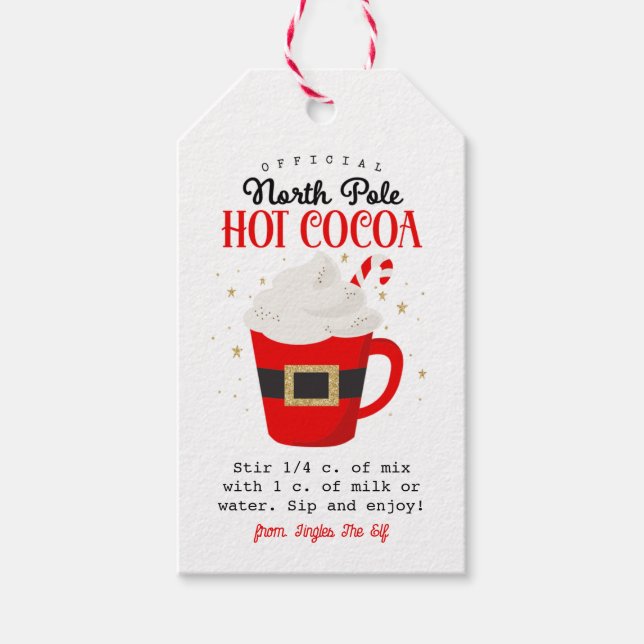 Official North Pole Hot Cocoa Gift Tag (Front)