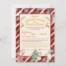 Official North Pole Letter To Santa 5x7inch Invita