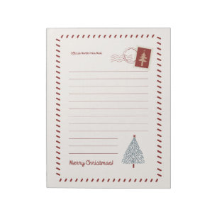 Official North Pole Mail Red And Cream Playful Notepad