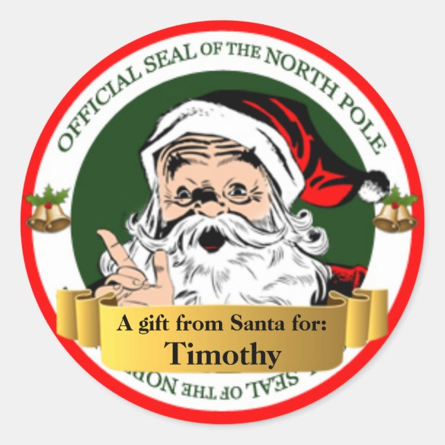 Official North Pole Seal Gift Tag (Front)