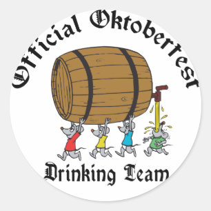 Official Oktoberfest Drinking Team Classic Round Sticker