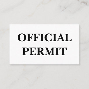 Official Permit: I can do what I want. Business Card