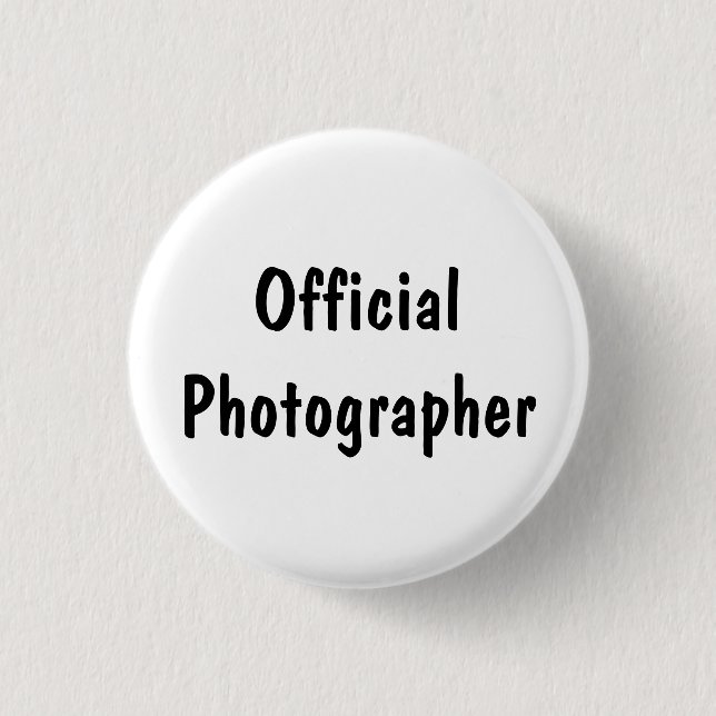 Official Photographer 3 Cm Round Badge (Front)