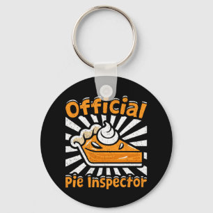 Official Pie Inspector Funny Thanksgiving Pumpkin Key Ring