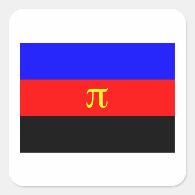 OFFICIAL POLYAMORY PRIDE FLAG -.png Square Sticker (Front)
